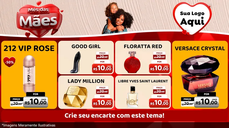 Modelo de TV para TV Horizontal com o tema Mês das Mães para Perfumes