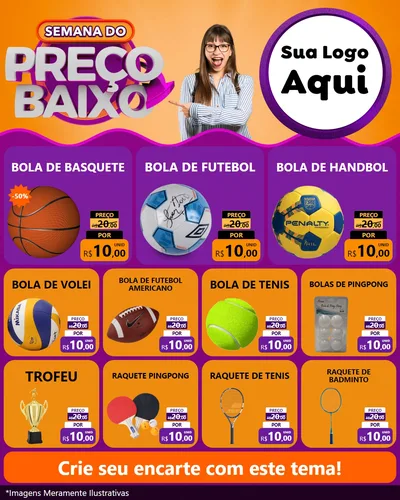 Modelo de Rede Social para Feed Instagram com o tema Semana do Preço Baixo para Artigos Esportivos