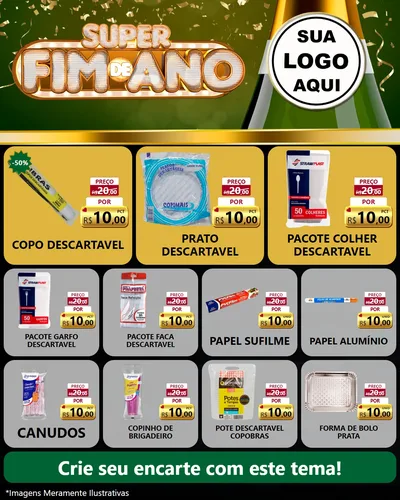 Modelo de Rede Social para Feed Instagram com o tema Super Fim de Ano para Embalagens