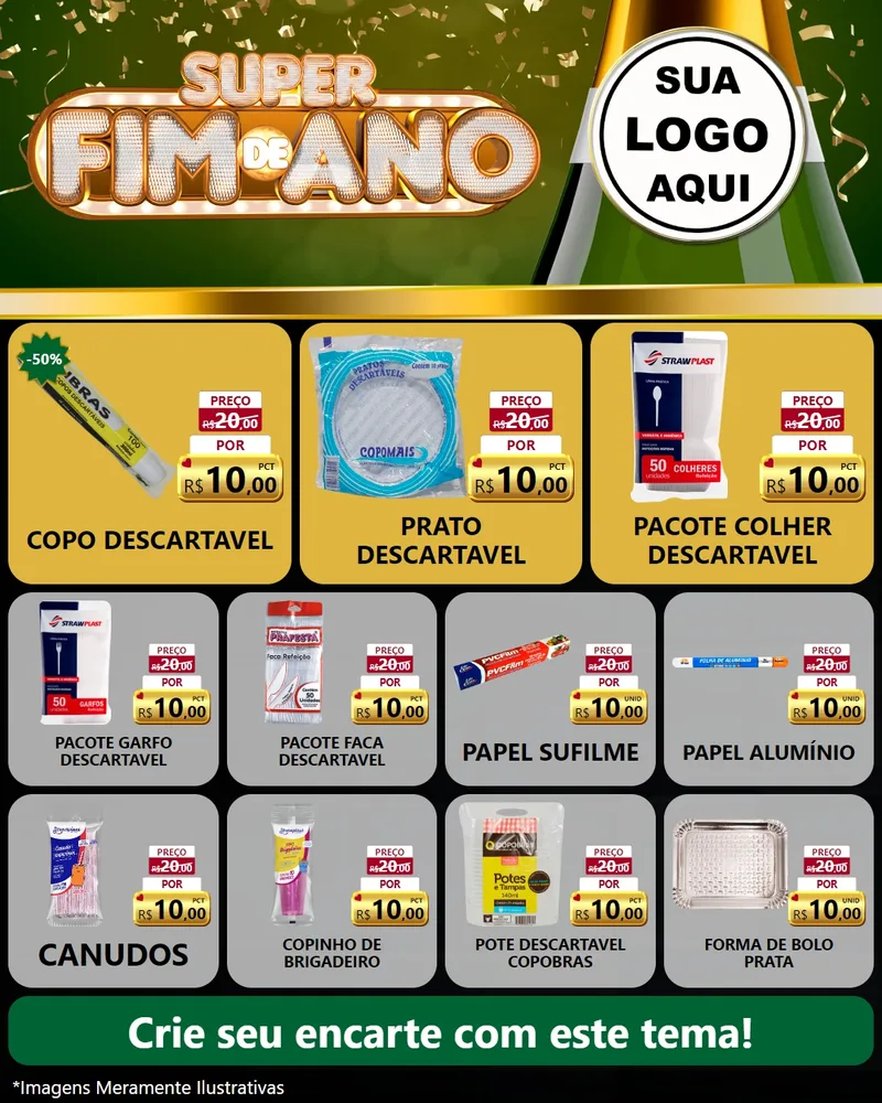 Modelo de Rede Social para Feed Instagram com o tema Super Fim de Ano para Embalagens