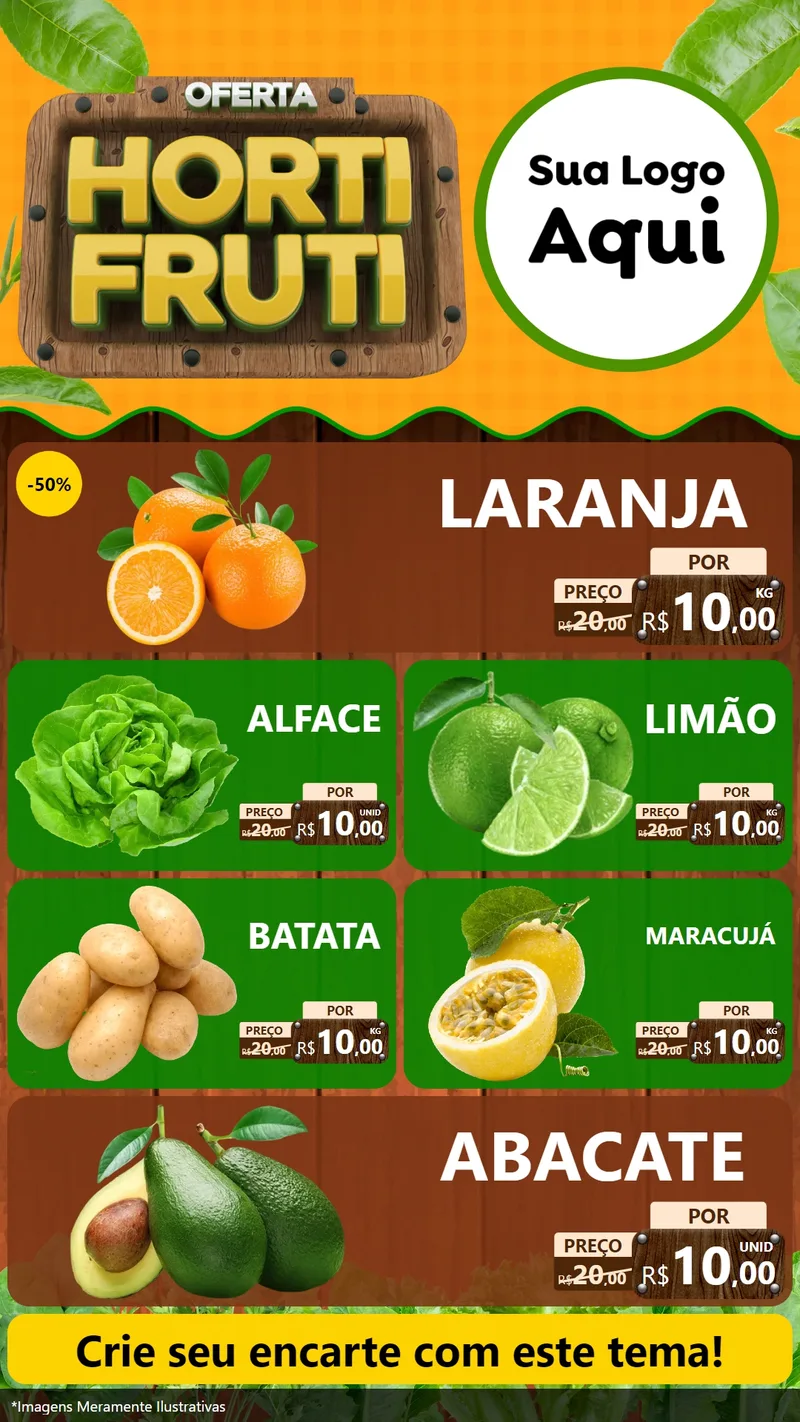 Modelo de TV para TV Vertical com o tema Oferta Hortifrúti para Hortifrúti