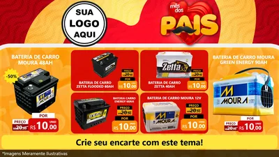 Modelo de TV para TV Horizontal com o tema Mês Dos Pais para Baterias Elétricas