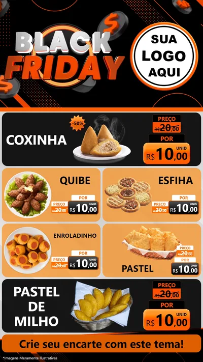 Modelo de TV para TV Vertical com o tema Black Friday para Salgadaria