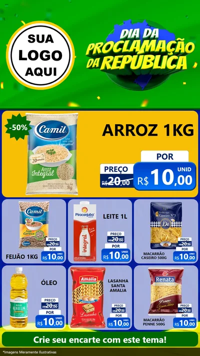 Modelo de Rede Social para Stories com o tema Dia Da Proclamação Da República para Supermercado