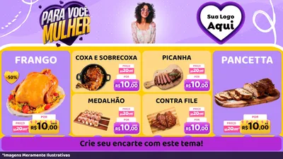 Modelo de TV para TV Horizontal com o tema Para Você, Mulher para Assados