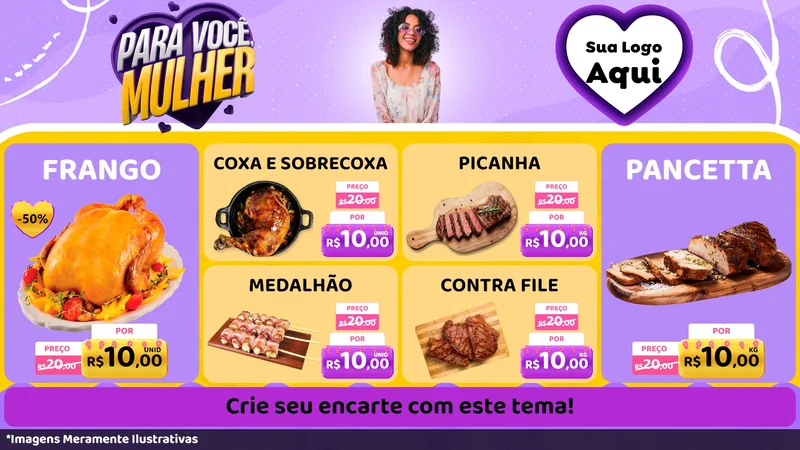 Modelo de TV para TV Horizontal com o tema Para Você, Mulher para Assados