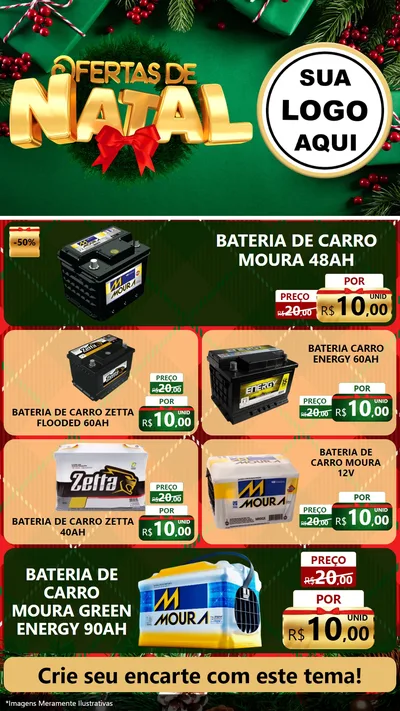 Modelo de TV para TV Vertical com o tema Ofertas de Natal para Baterias Elétricas