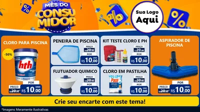 Modelo de TV para TV Horizontal com o tema Mês do Consumidor para Produtos para Piscina