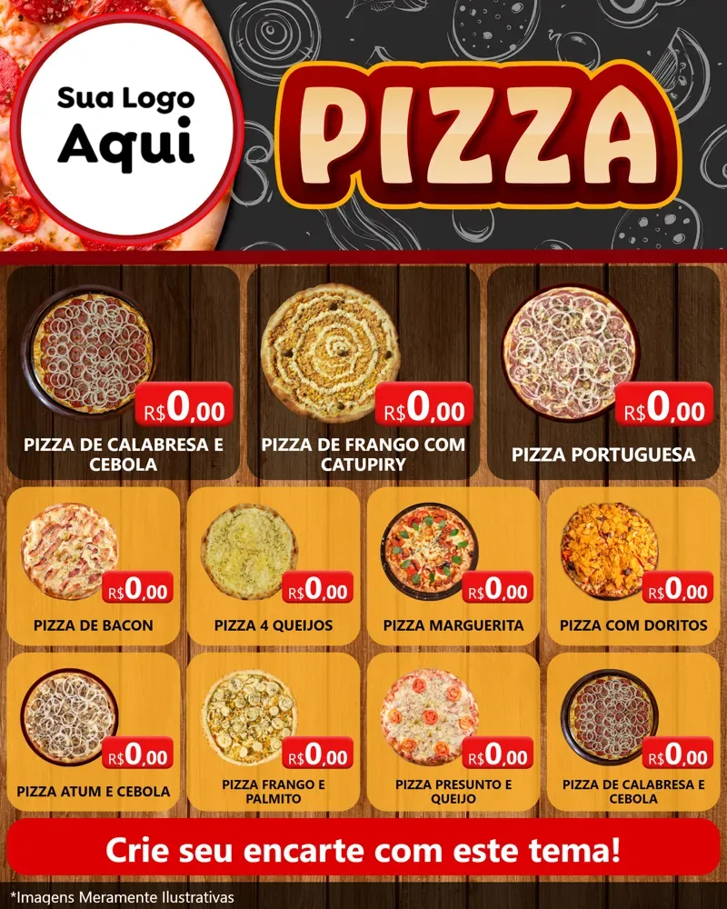 Modelo de Rede Social para Feed Instagram com o tema Pizza para Pizzaria