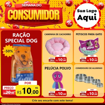 Modelo de Rede Social para Feed Facebook com o tema Semana do Consumidor para Pet Shop