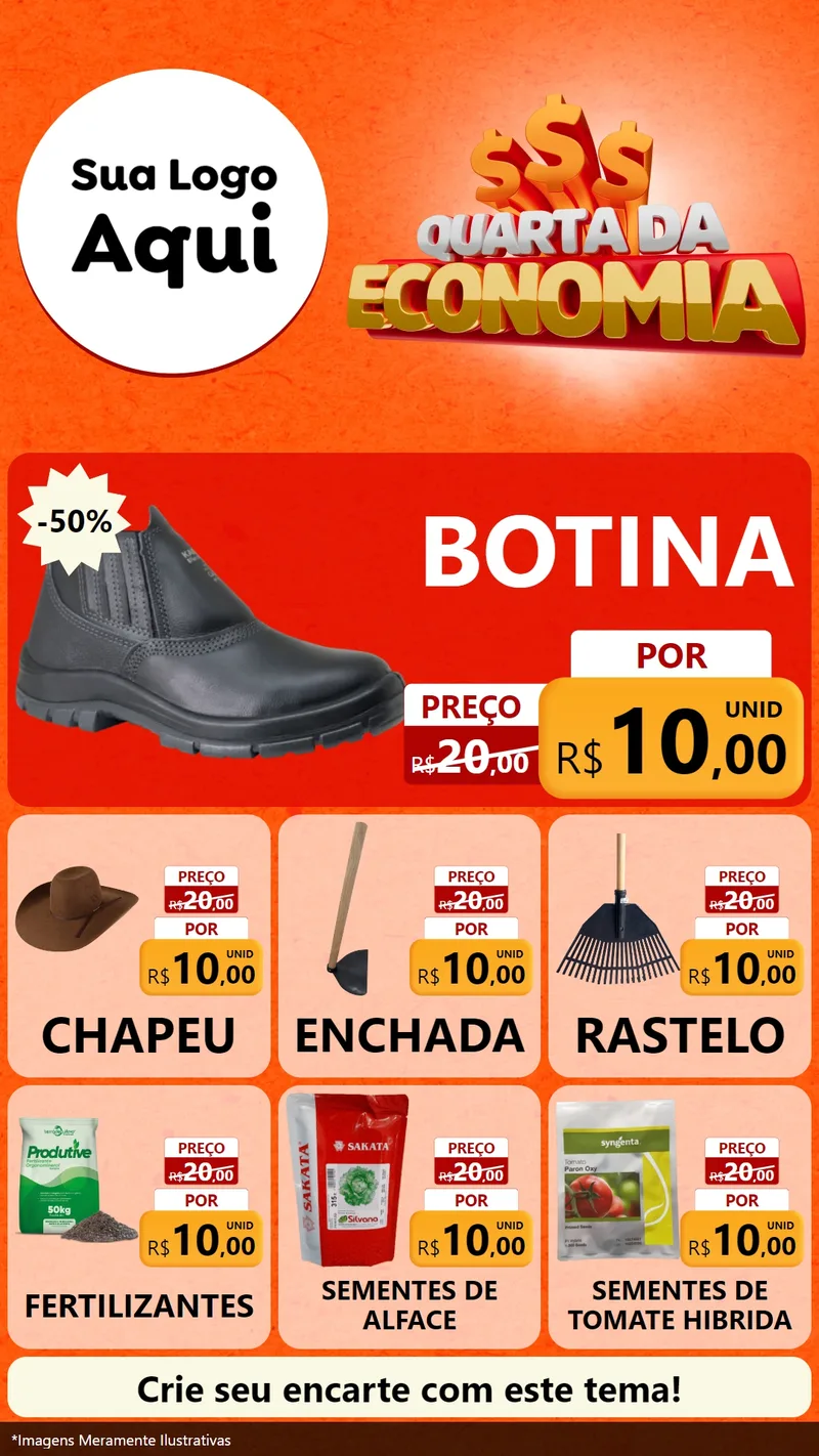 Modelo de Rede Social para Stories com o tema Quarta da Economia para Agropecuária