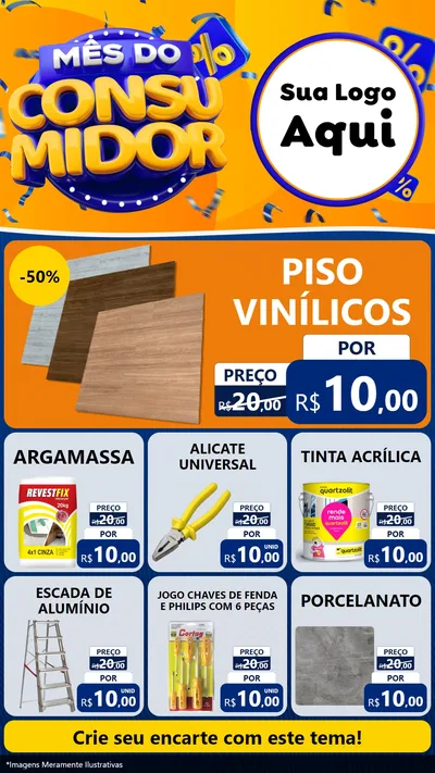 Modelo de Rede Social para Stories com o tema Mês do Consumidor para Material para Construção