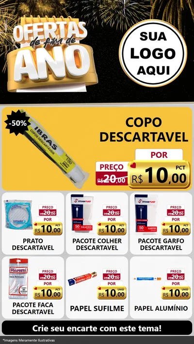 Modelo de Rede Social para Stories com o tema Ofertas de Fim de Ano para Embalagens