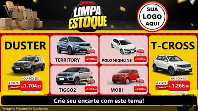 Modelo de TV para TV Horizontal com o tema Operação Limpa Estoque para Concessionaria de Carros