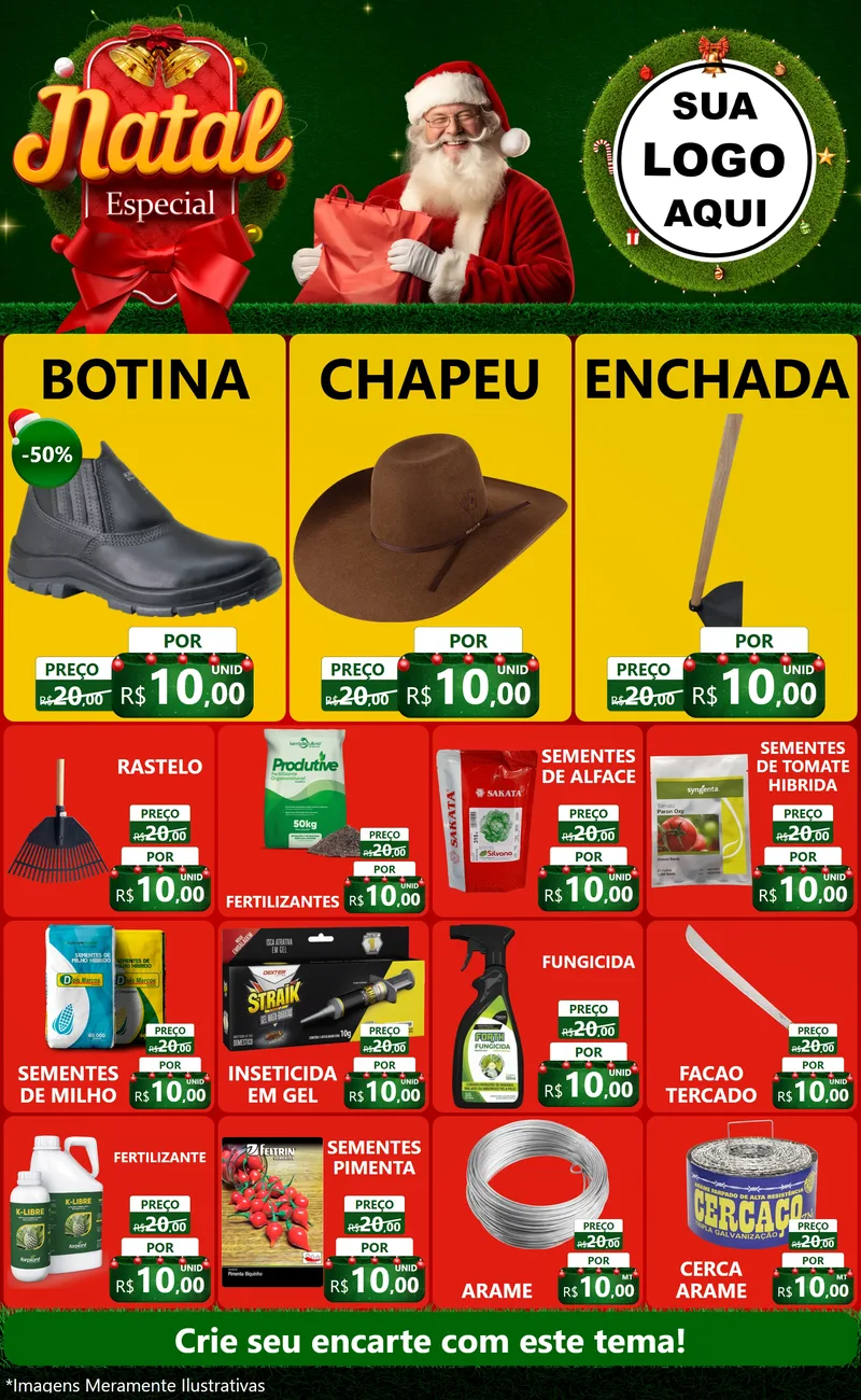 Modelo de Encarte para Encarte Grande com o tema Natal Especial para Agropecuária