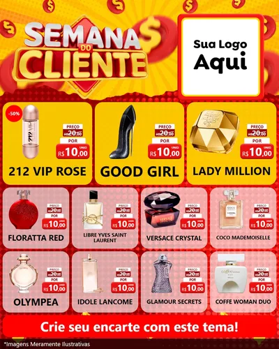 Modelo de Rede Social para Feed Instagram com o tema Semana do Cliente para Perfumes