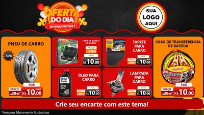 Modelo de TV para TV Horizontal com o tema Oferta do Dia - Só hoje, Aproveite! para Auto peças