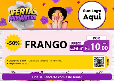 Modelo de Cartaz para Cartaz A4 Horizontal com o tema Ofertas Da Primavera para Assados