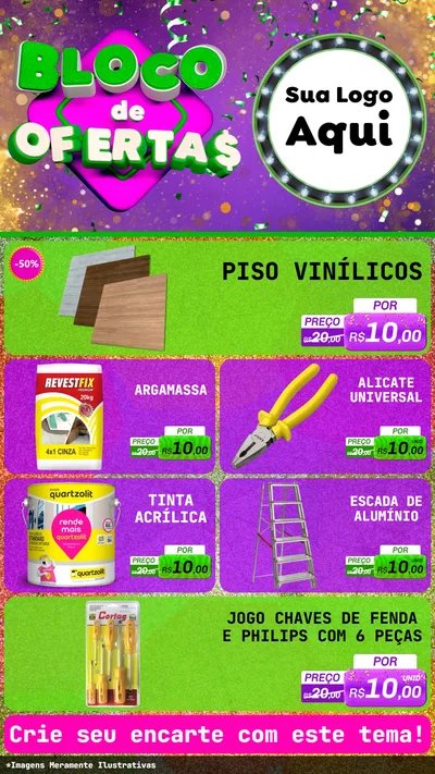 Modelo de TV para TV Vertical com o tema Bloco de Ofertas para Material para Construção
