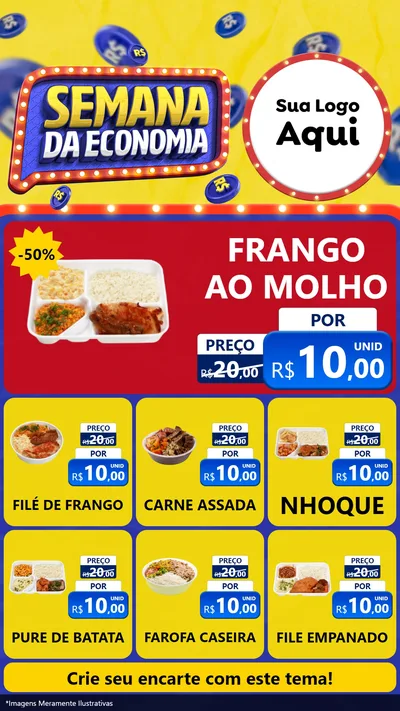 Modelo de Rede Social para Stories com o tema Semana da Economia para Restaurante