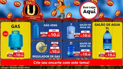 Modelo de TV para TV Horizontal com o tema Dia U - O Dia Mais Barato Do Mês para Água e gás