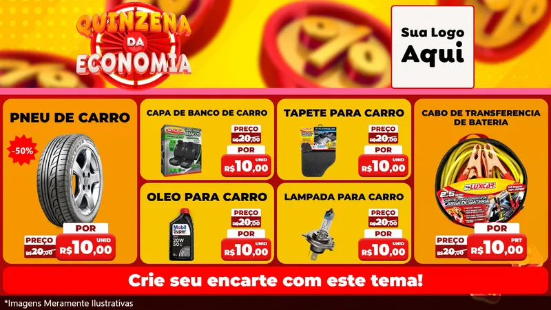 Modelo de TV para TV Horizontal com o tema Quinzena Da Economia para Auto peças