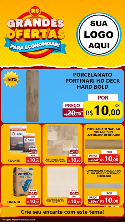 Modelo de Rede Social para Stories com o tema Grandes Ofertas Para Economizar! para Pisos e revestimentos