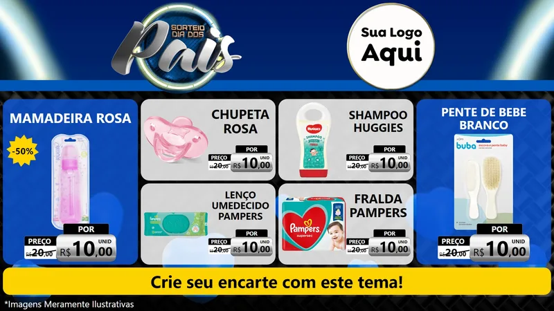 Modelo de TV para TV Horizontal com o tema Sorteio Dia Dos Pais para Bebês
