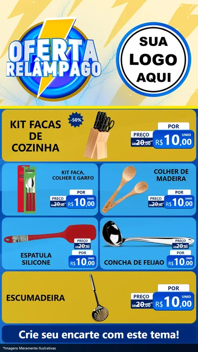 Modelo de TV para TV Vertical com o tema Oferta Relâmpago para Utilidades Domésticas