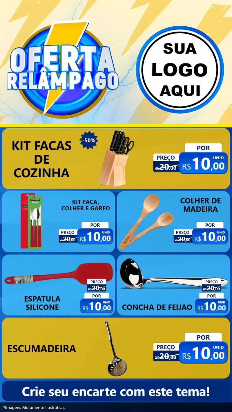 Modelo de TV para TV Vertical com o tema Oferta Relâmpago para Utilidades Domésticas