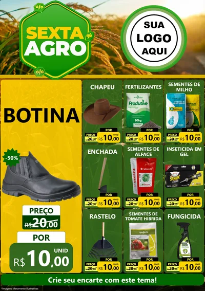 Modelo de Encarte para Encarte A4 Vertical com o tema Sexta Agro para Agropecuária