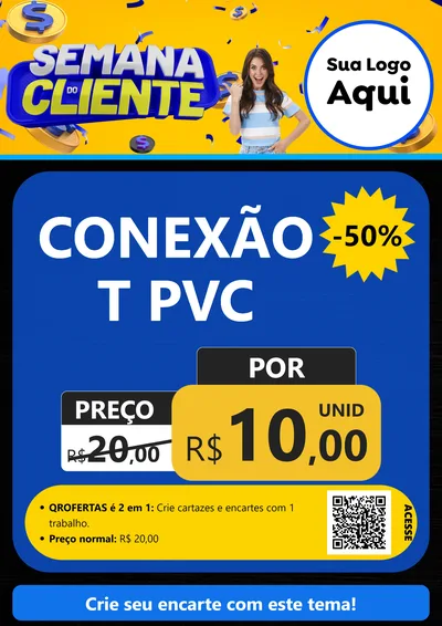 Modelo de Cartaz para Cartaz A4 Vertical com o tema Semana do Cliente para Tubos e conexões