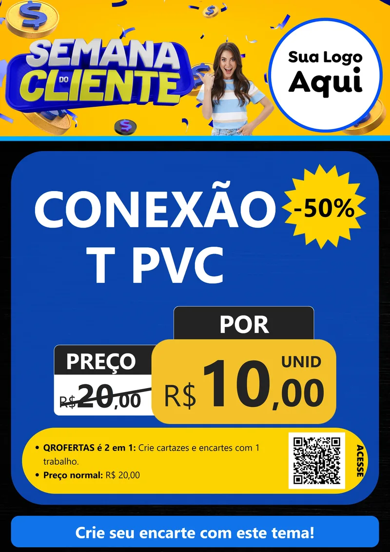 Modelo de Cartaz para Cartaz A4 Vertical com o tema Semana do Cliente para Tubos e conexões