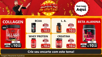 Modelo de TV para TV Horizontal com o tema Março de Ofertas! para Suplementos alimentares