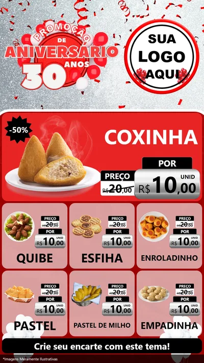 Modelo de Rede Social para Stories com o tema Promoção de Aniversário - 30 Anos para Salgadaria