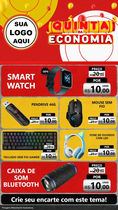 Modelo de TV para TV Vertical com o tema Quinta da Economia para Informática