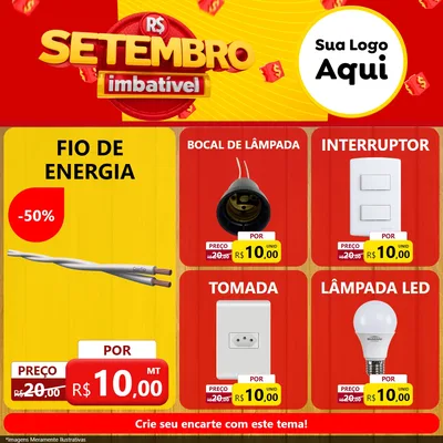 Modelo de Rede Social para Feed Facebook com o tema Setembro Imbatível para Materiais Elétricos