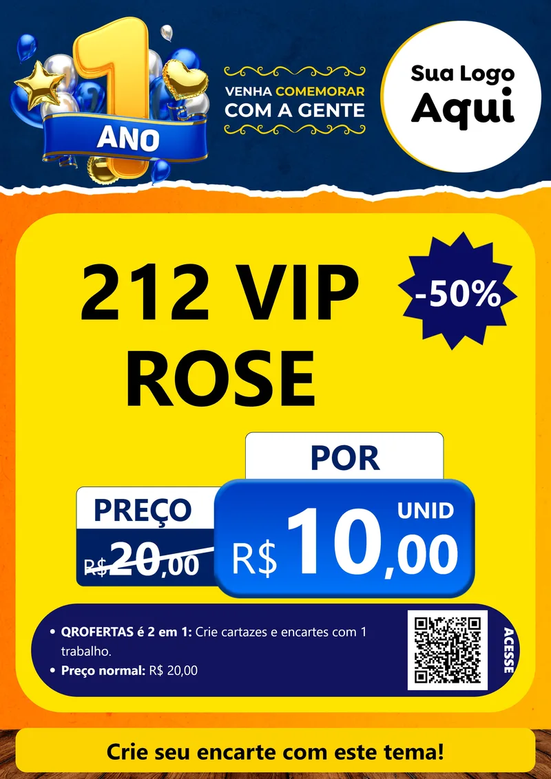 Modelo de Cartaz para Cartaz A4 Vertical com o tema Um Ano de Aniversário para Perfumes