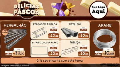 Modelo de TV para TV Horizontal com o tema Delícias de Páscoa para Ferragens