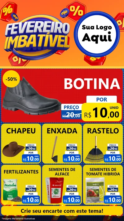 Modelo de Rede Social para Stories com o tema Fevereiro Imbatível para Agropecuária