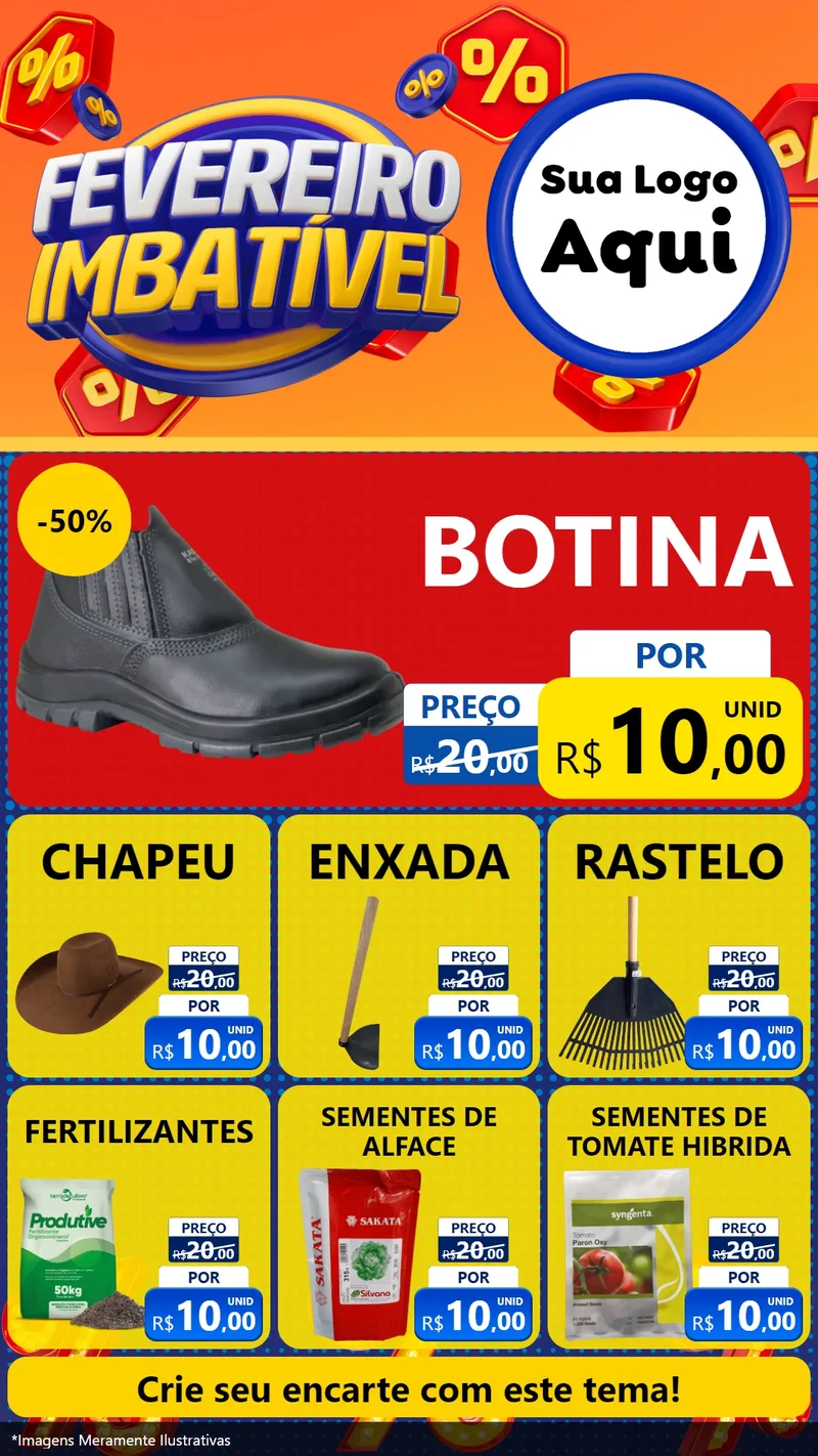 Modelo de Rede Social para Stories com o tema Fevereiro Imbatível para Agropecuária