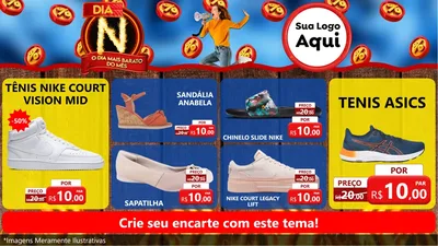Modelo de TV para TV Horizontal com o tema Dia N - O Dia Mais Barato Do Mês para Calçados