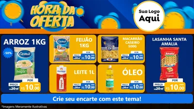 Modelo de TV para TV Horizontal com o tema Hora da Oferta para Supermercado
