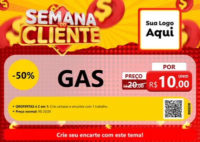 Modelo de Cartaz para Cartaz A4 Horizontal com o tema Semana do Cliente para Água e gás