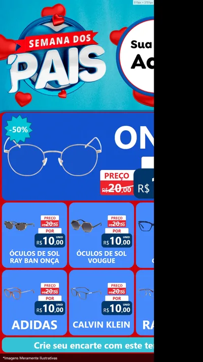 Modelo de Rede Social para Stories com o tema Semana Dos Pais para Óticas