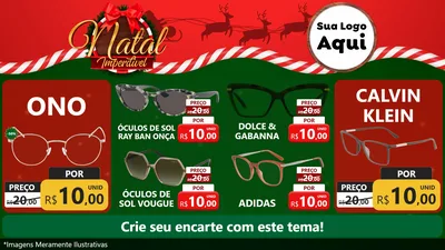 Modelo de TV para TV Horizontal com o tema Natal Imperdível para Óticas