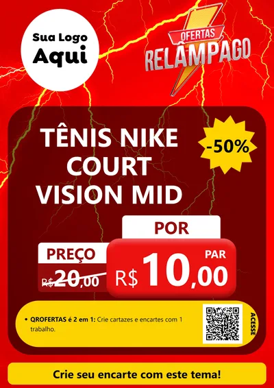 Modelo de Cartaz para Cartaz A4 Vertical com o tema Ofertas Relâmpago para Calçados