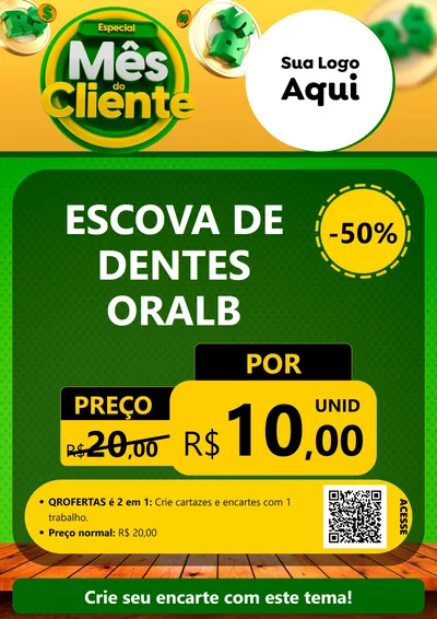 Modelo de Cartaz para Cartaz A4 Vertical com o tema Especial Mês do Cliente para Higiene Pessoal