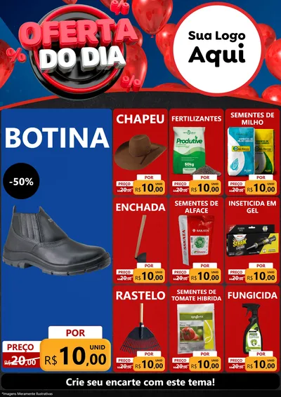Modelo de Encarte para Encarte A4 Vertical com o tema Oferta do Dia para Agropecuária