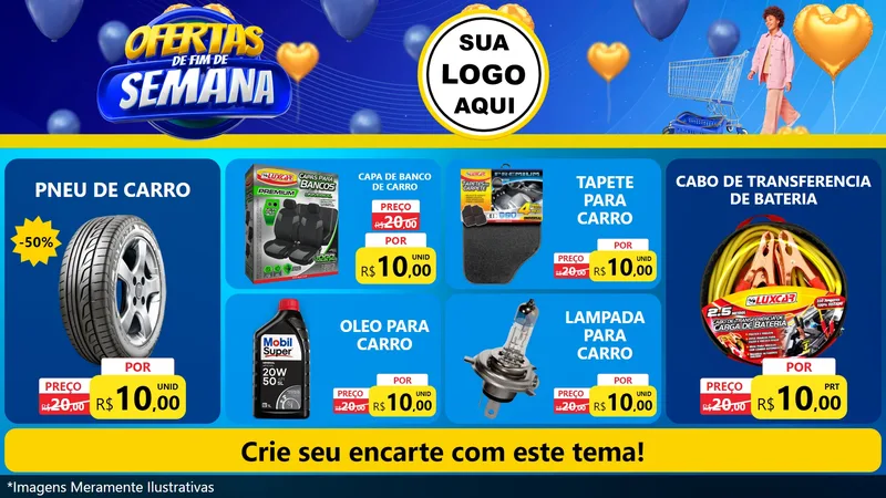 Modelo de TV para TV Horizontal com o tema Ofertas de Fim de Semana para Auto peças